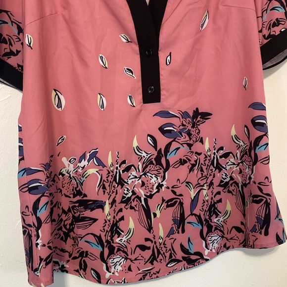 Cute pink floral short sleeve Tunic Plus Curvy XL - Picture 3 of 8